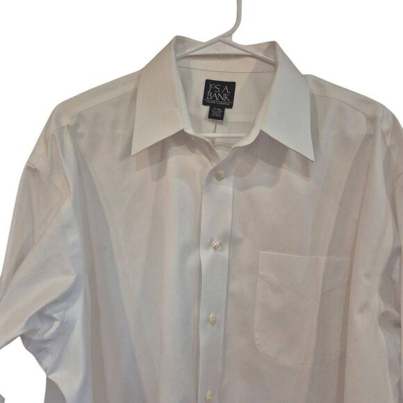 Jos A. Bank Men's White Cotton Button Down Dress Shirt that uses cuff links Just - Picture 3 of 10